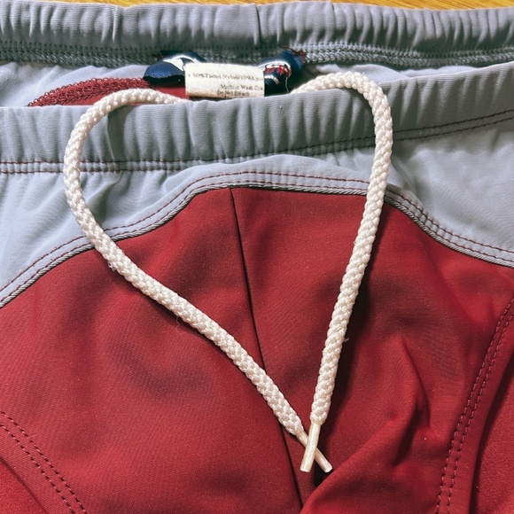 Verge Sport Swimsuit trunks brief mid rise Vintage 70s Colour block Made in USA - Picture 8 of 10